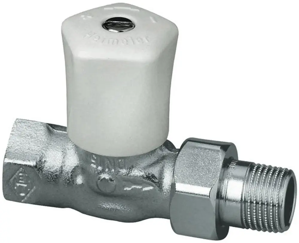 Regulierventil mit einem weißen Griff und metallischem Körper, hergestellt von IMI Hydronic Engineering, zur Steuerung des Durchflusses in Heizungs- und Kühlanlagen.